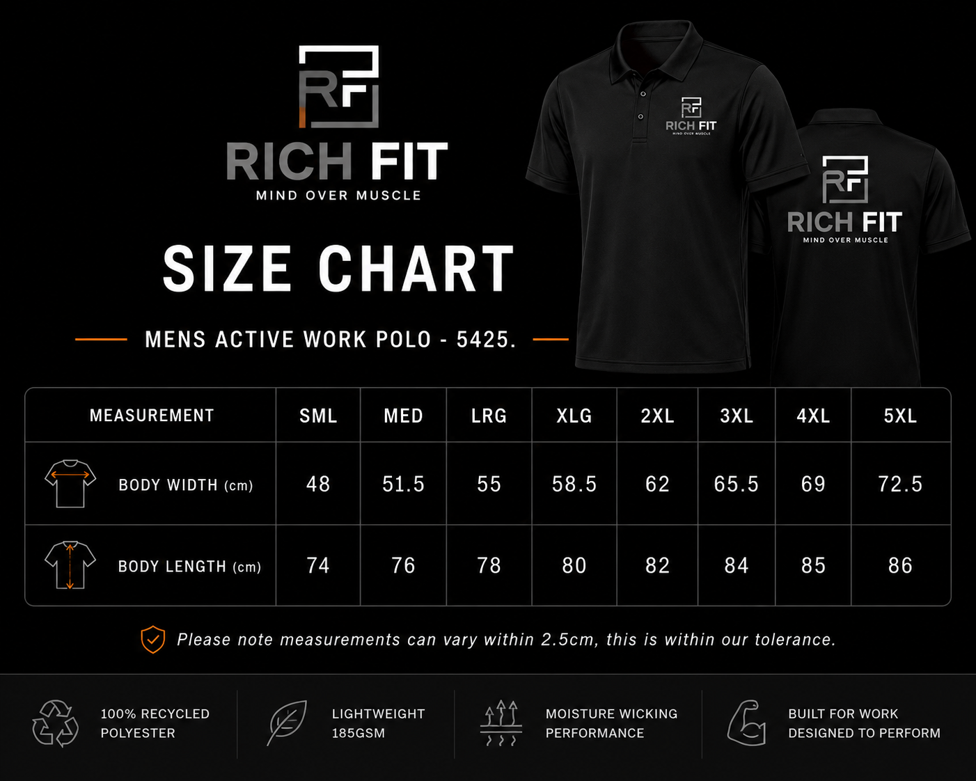 RichFit Performance Polo - Black